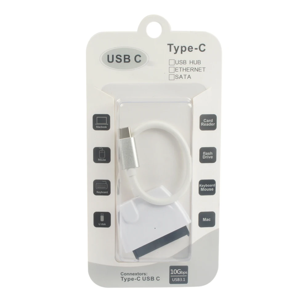 Кабель адаптер USB Type C на SATA 7 + 15 Pin 22Pin для жесткого диска 2 5 дюйма портативный