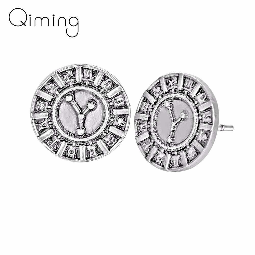 Constellation Taurus Stud Earrings For Women Girls Collar Astrology Zodiac Sign Antique fashion Jewelry African Earring 2020