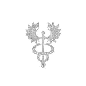 Золотые, серебряные медицинские булавки, броши, коллекция, кристалл, кадуцеус, скорая помощь, лацкан, металлический значок для доктора, медсестры, шприц, украшения для зубов - Окраска металла: silver cadnceus