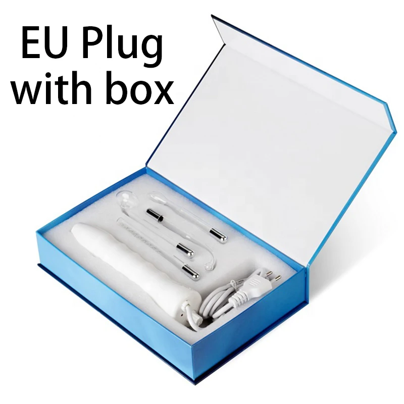 EU Plug with box Портативный Высокочастотный D'arsonval палочка для ухода за волосами электрод для удаления акне и пятен уход за кожей лица волосы спа-устройство для салона красоты - Цвет: EU Plug with box