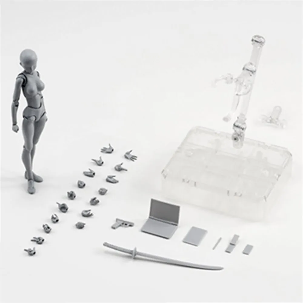 Экшн фигурки Body Kun DX & Chan PVC модель SHF серый цвет набор мужской и женский экшн