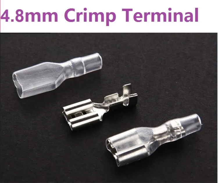 

100pcs/lot 4.8mm Crimp Terminal Splice G10 Female Spade Connector Splice With Case Free Shipping Russia