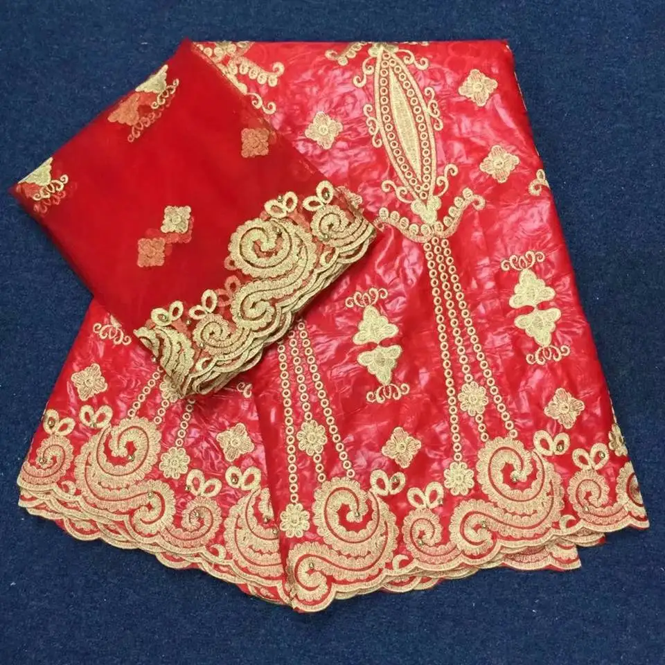 Розового цвета Базен Riche ткань Африканская вышиванки Getzner 5 м с 2 ярдов Французский