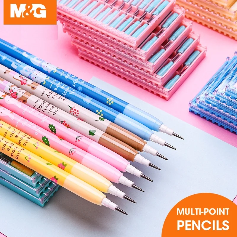 

M&G Multi Point Pencils Non-sharpening Auto Mechanical Pencil Push-A-Point Strong Pencil Lead for School Supplies IELTS Use