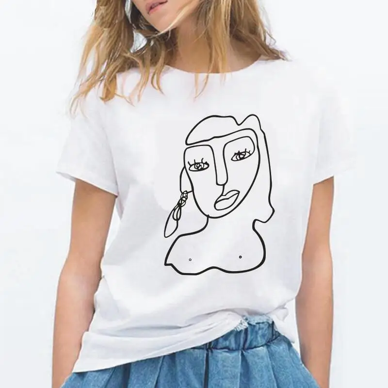 Забавная Футболка с принтом женские топы уличный стиль летний обычный Тройник