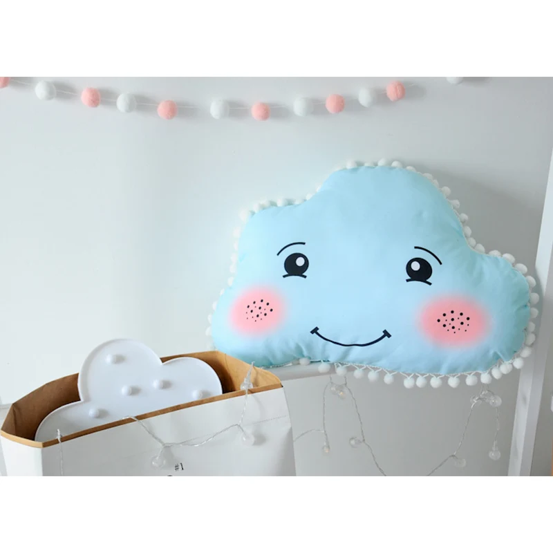 blue cloud Детские подушки с облаками, звездами, луной, удобные для новорожденных, украшение детской комнаты, детские подушки, плюшевые игрушки, рождественские подарки - Цвет: blue cloud