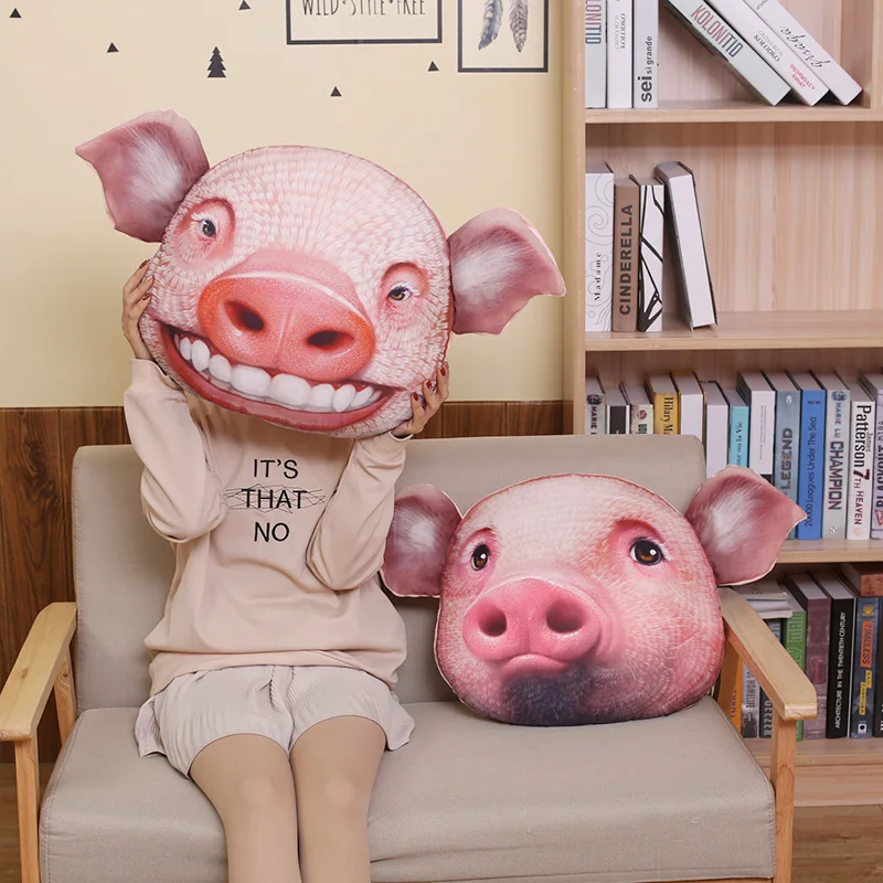 Милая 3D имитация свиньи Плюшевые смешные выражения мягкие Мультяшные животные