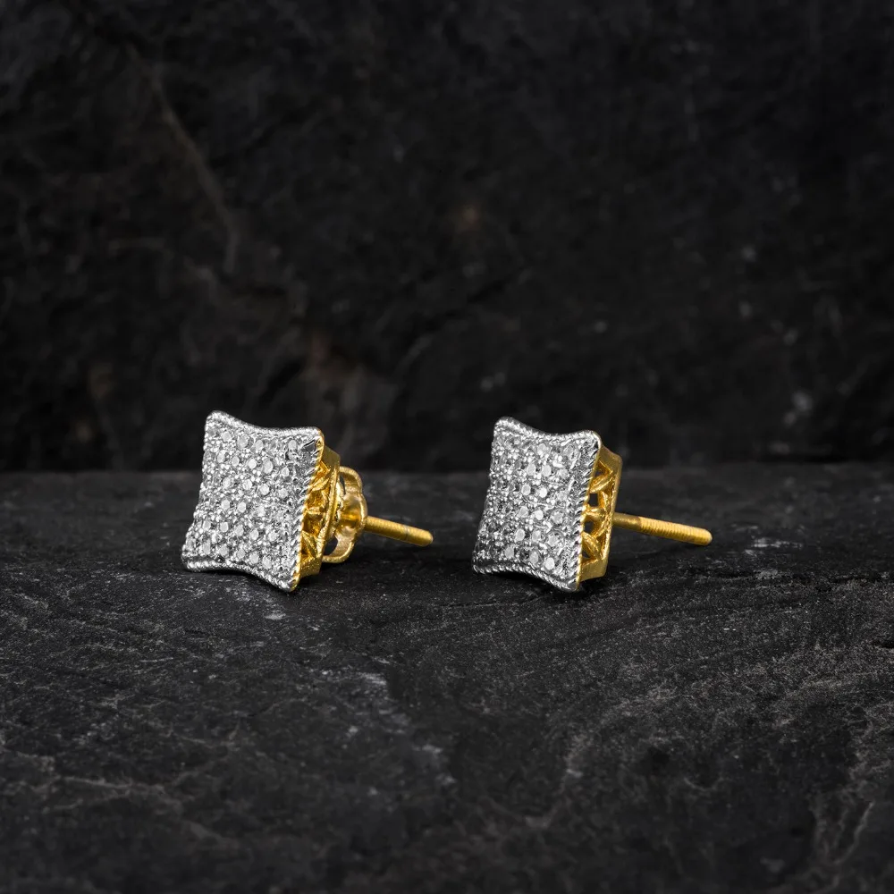VANAXIN Earrings for Women 2020 Sterling Silver Jewelry Rose Gold White Yellow Stud Earring Micro Paved Kite Iced Out Studs Girl | Украшения