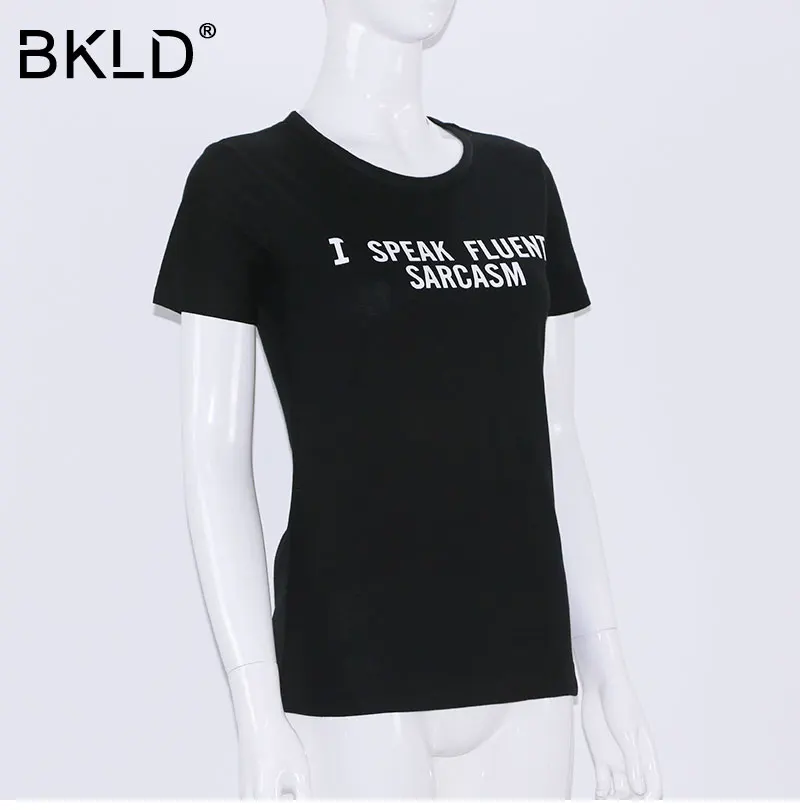 BKLD I Talk свободные футболки в стиле панк с принтом букв женские повседневные