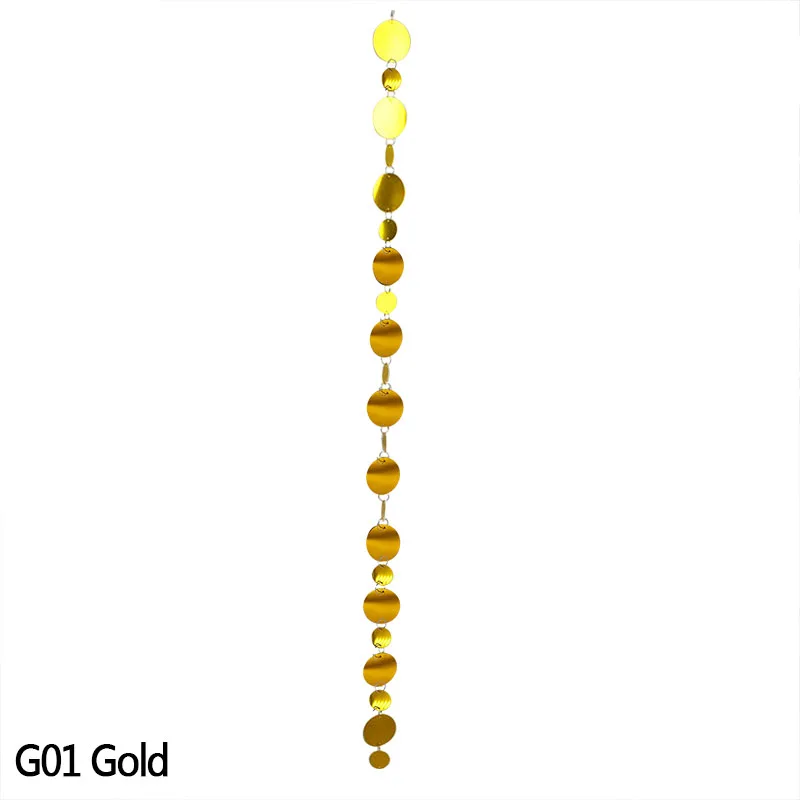 G01 Gold 1 м блестящая круглая гирлянда в горошек с блестками, занавес, зеркальная поверхность, 3+ 5 см, ПВХ, круглая цепочка для украшения дня рождения, свадьбы, вечеринки - Цвет: G01 Gold