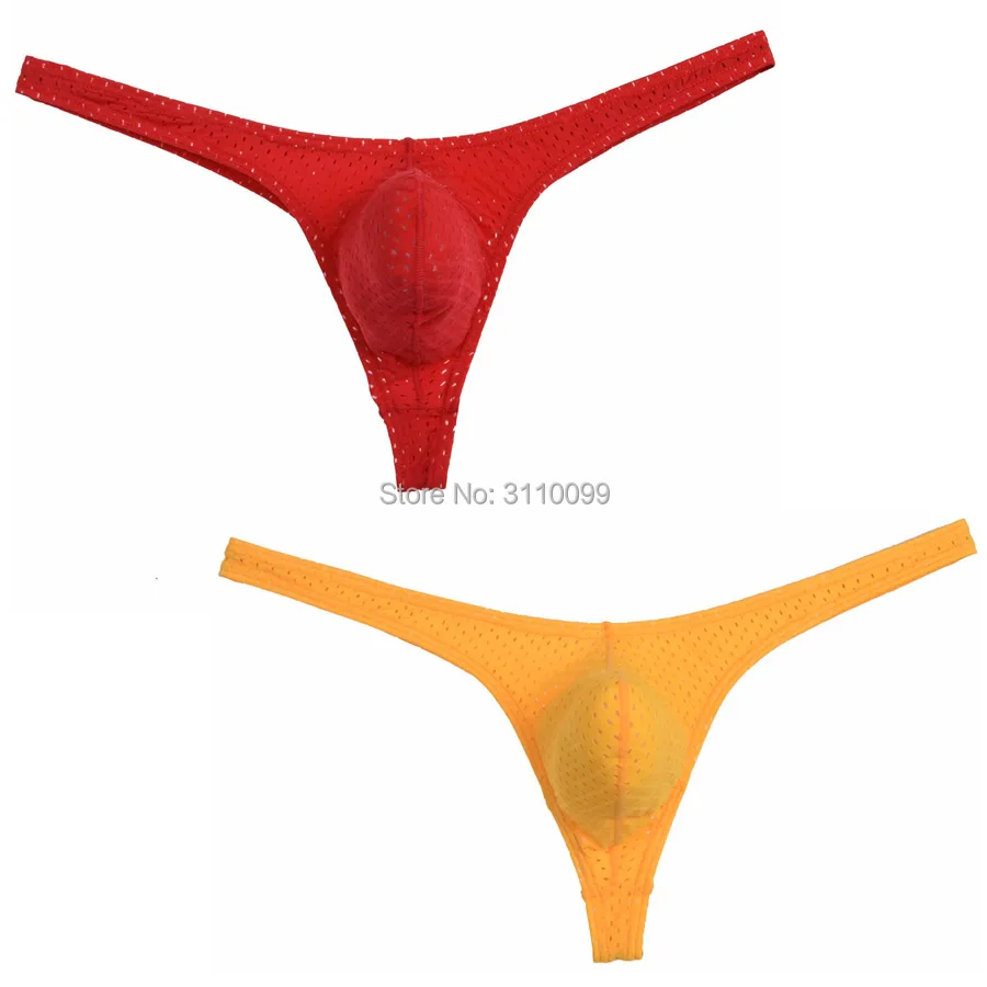 Сексуальные сетчатые дышащие бикини 2 шт./лот сексуальные мужские стринги