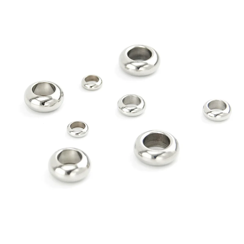

Stainless Steel Round Beads Making For Necklace Bracelet Silver Color Jewelry Accessories Wholesale 100pcs/300pcs