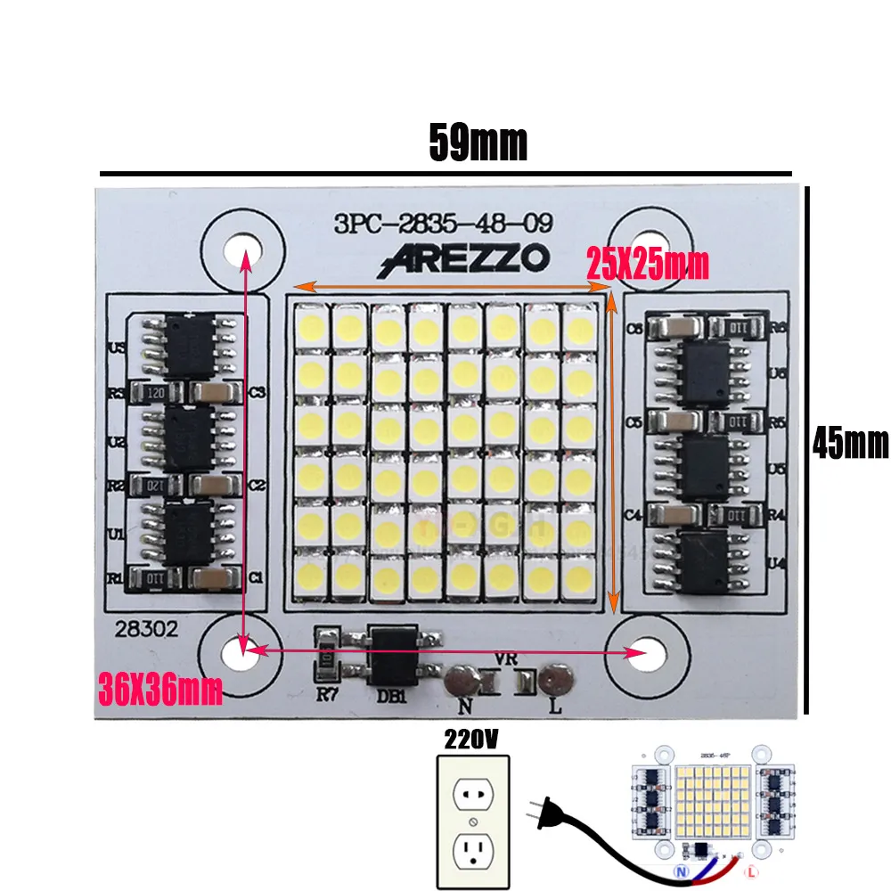 Светодиодный SMD2835 чип-бисер Светодиодная лампа 20 Вт 30 квадратный Холодный/теплый