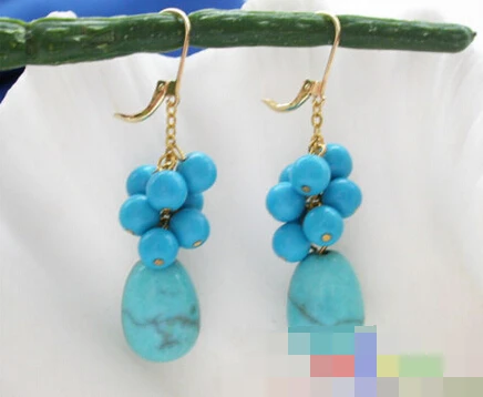 1487 синий яйцо бирюзовый бисера винограда болтаются серьги|dangle earrings|earrings dangledangle