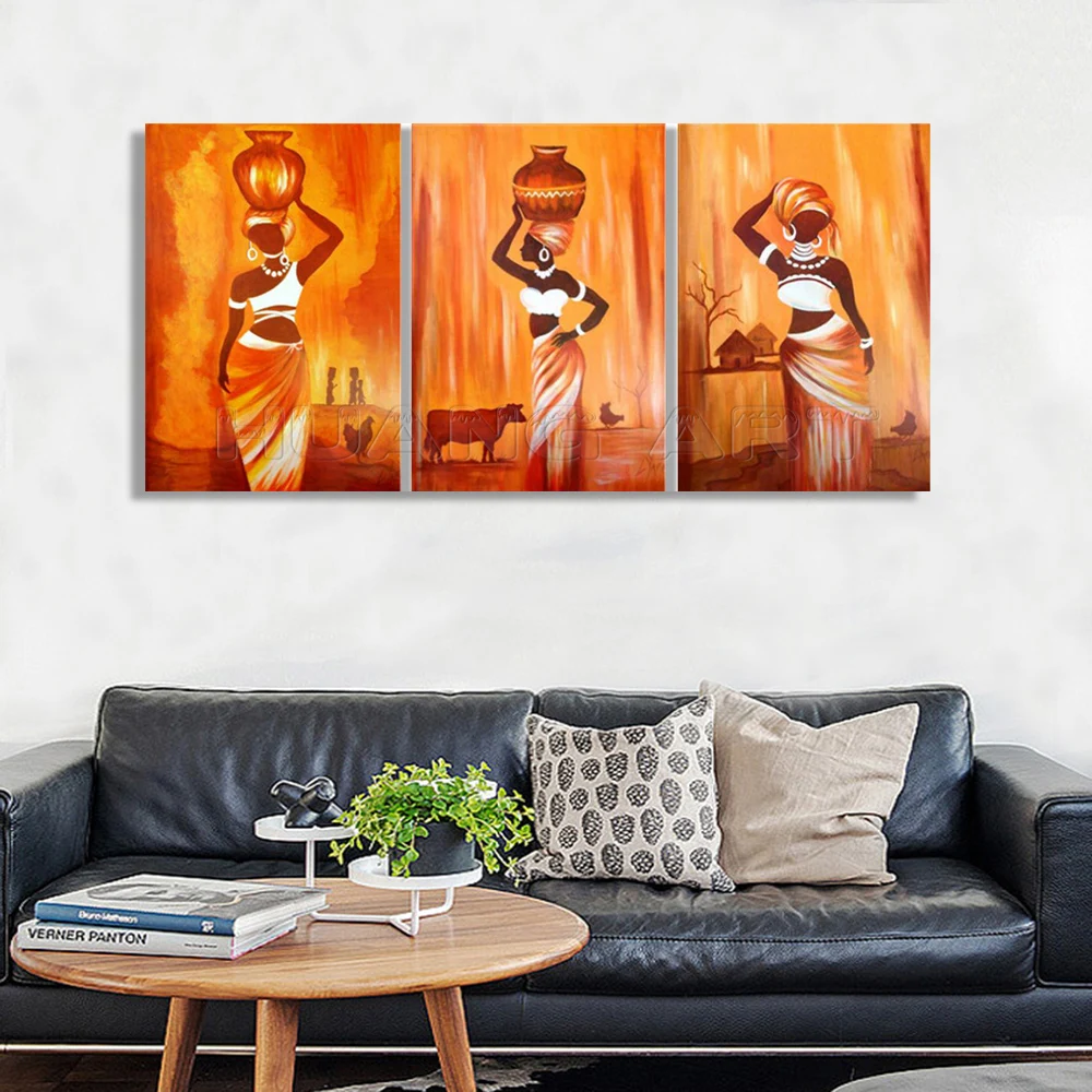 Современный абстрактный портрет Холст Искусство африканские женщины держать