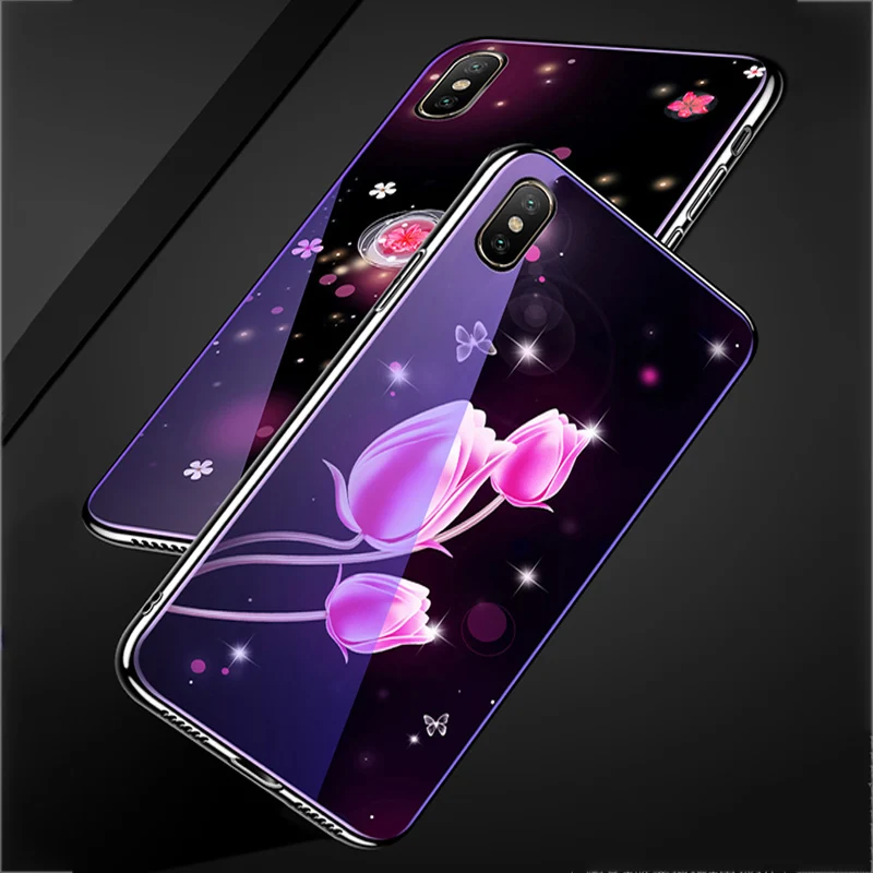 Для xiaomi mi Mix 2 s чехол-накладка из синего закаленного стекла для Mix2s чехлы телефонов