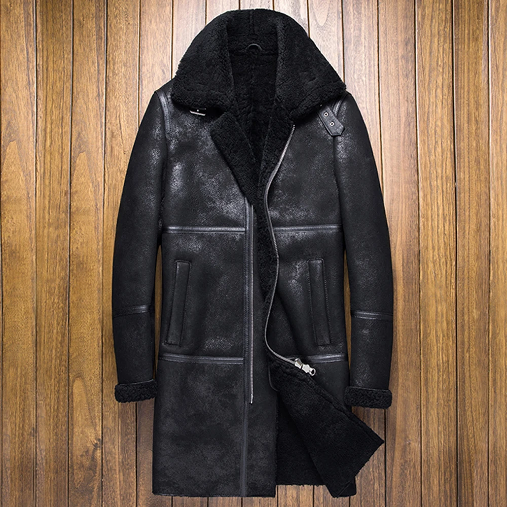 Модная мужская деловая повседневная одежда из натурального меха Мужская зимняя