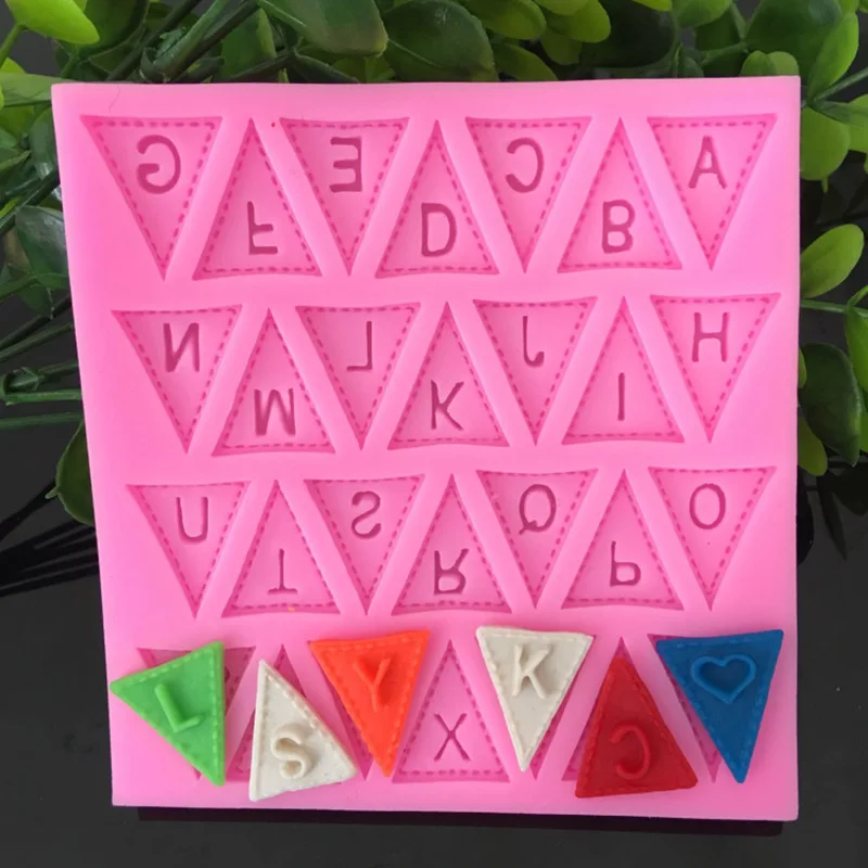 Flag Shape English Letters Silicone Mold Chocolate Fondant Cake Decorating Tools Cooking tools Party Cupcake Gumpaste Moulds | Дом и сад