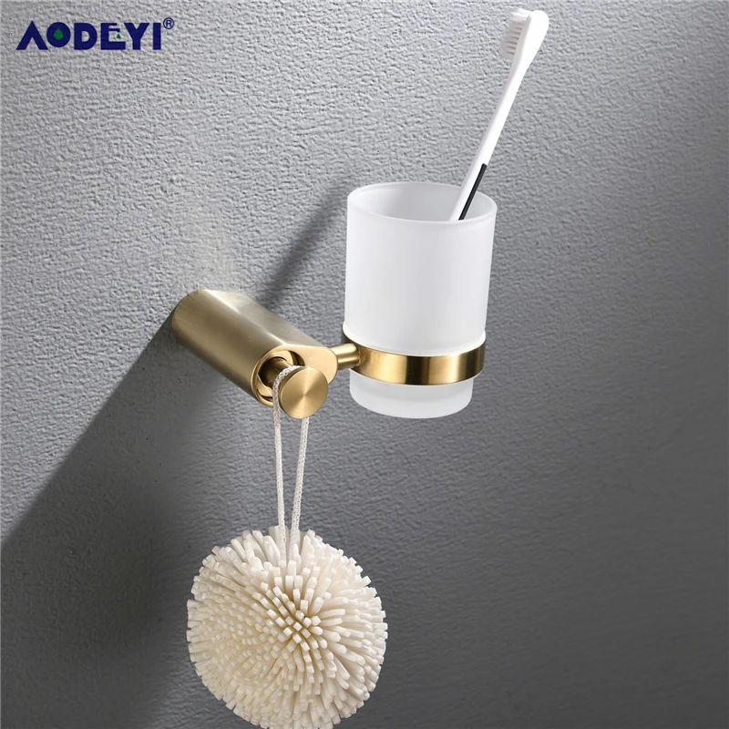 

Bathroom Hardware Set Brushed Gold Robe Hook Towel Rail Rack Bar Shelf Paper Holder Wall Mount Bathroom Accessories