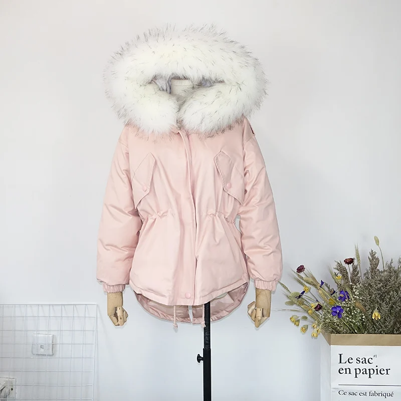 AKSLXDMMD Student Casual BF style Loose Parka Cotton Coat Women 2019 New Winter Big Fur Collar Hooded Thick Jacket LH1160 | Женская