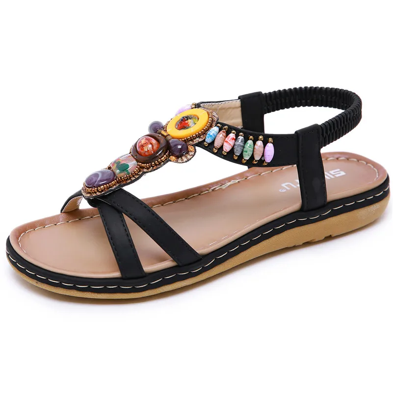 Женские сандалии FEDONAS черные повседневные из искусственной кожи в стиле ретро на