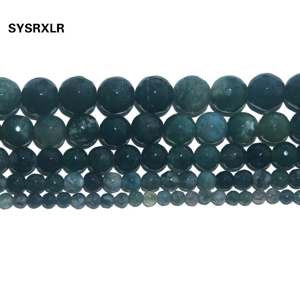 Оптовая продажа ограненный природный камень Бусины Из Мохового Агата для