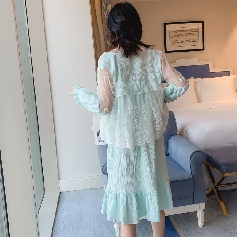 Ночные рубашки ночные 2019 ночная одежда кружевная Домашняя Женская пикантная