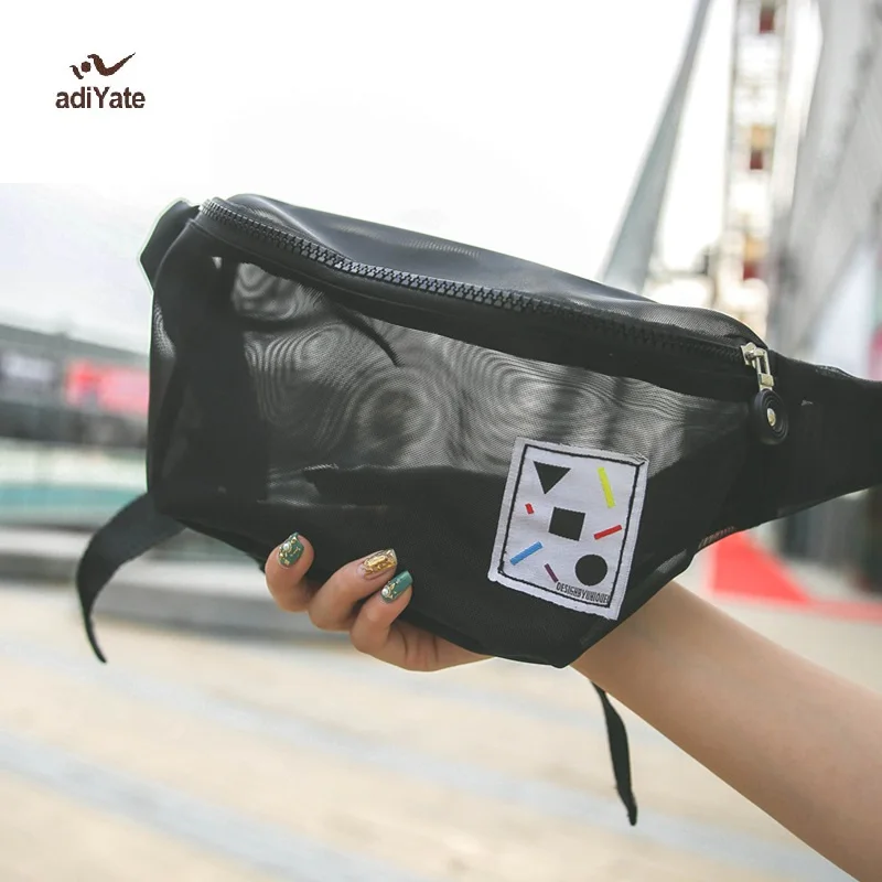 Adiyate сетки Прозрачный поясная сумка прозрачная ткань сетка для Для женщин