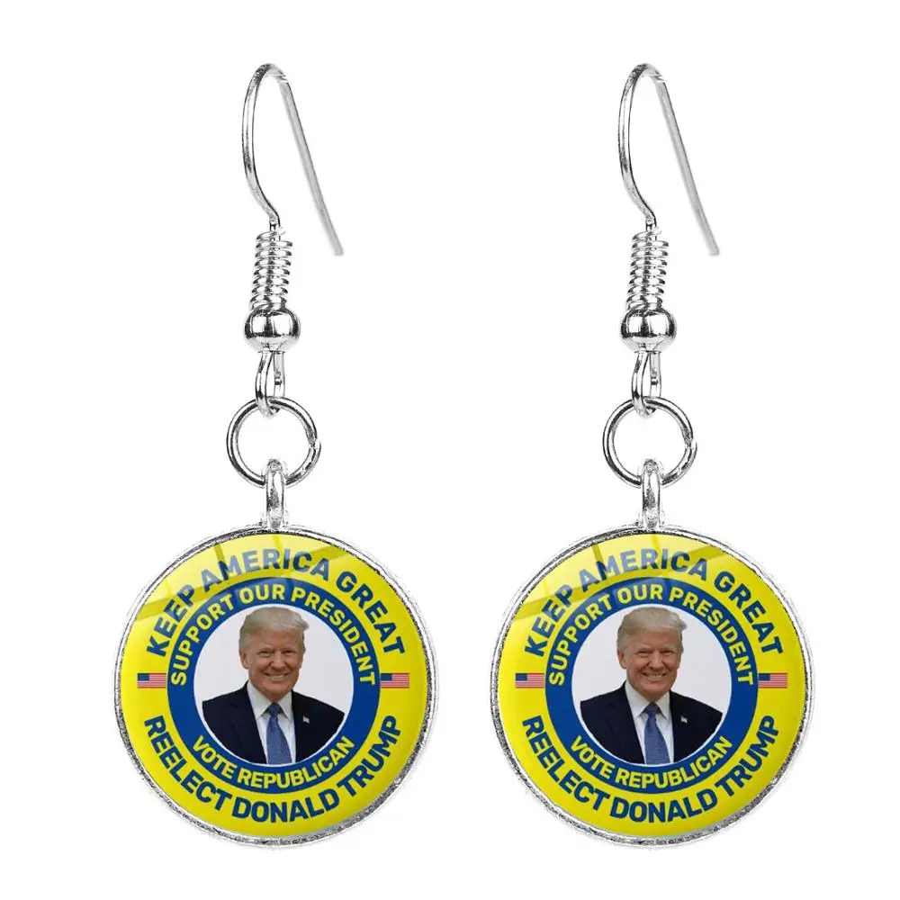SONGDA Новый Трамп 2020 круглые серьги держать Америку большой Дональд для президент