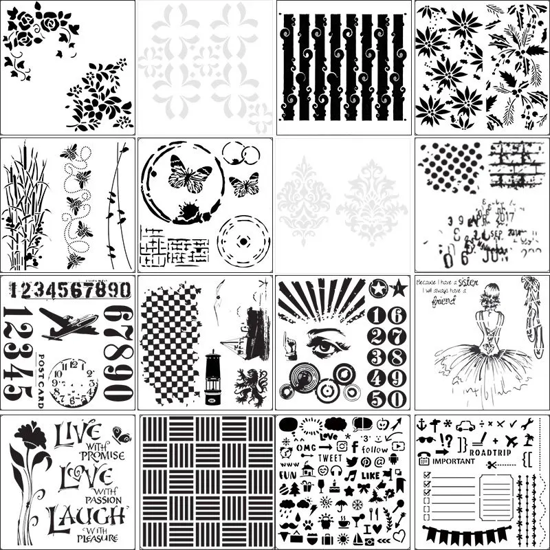 

Scrapbooking Pre Drawing Ruler Masking Spray Painting Template Hollow Stencils Scrapbooking Stamping Embossing Wall Template