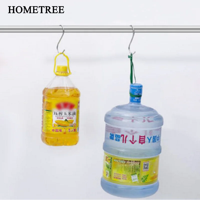 

HOMETREE 10Pcs/lot S-Shaped Hook Stainless Steel Hanger Hot Kitchen Hanger Storage Hook 5.4cm*2.5mm Wardrobe Scarf Handbag H76