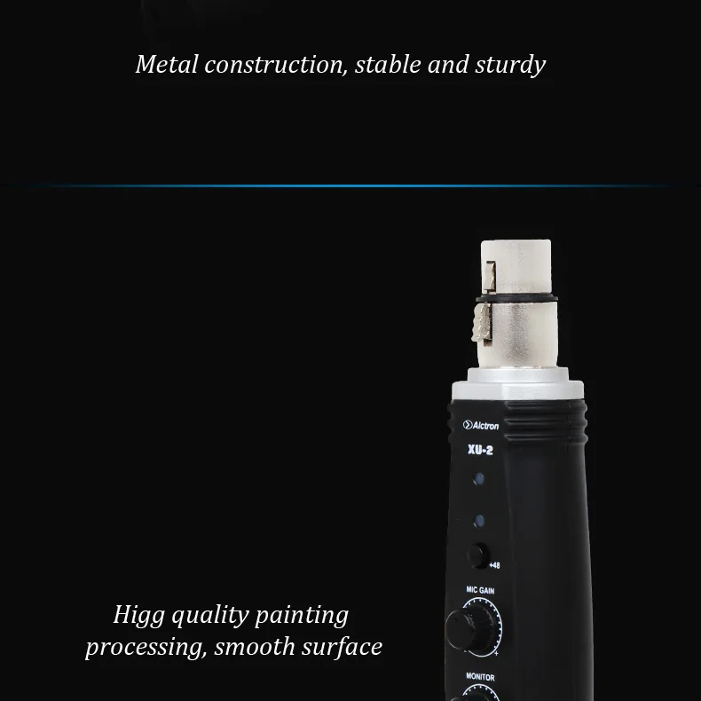 Alctron XU-2 USB конвертер XLR к USB микрофон Предварительный усилитель, компьютерный аудио интерфейс, цифровой аудио конвертер с 48 В питания