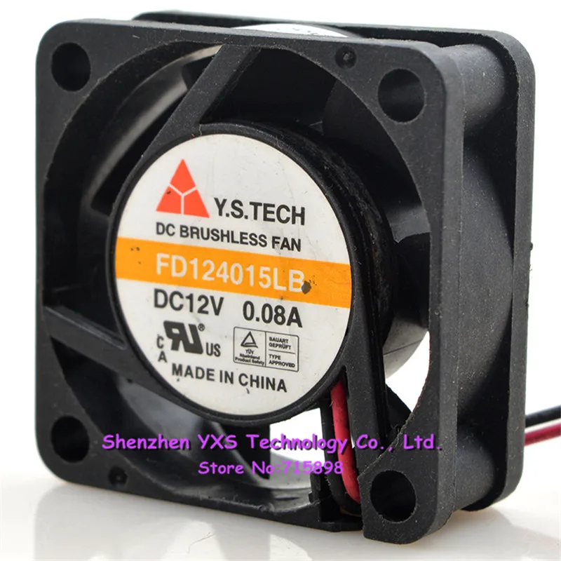 FD124015LB 4015 4 см 40*40*15 мм DC 12 В 0.08A 5000 об/мин 2 провода Вентилятор охлаждения |