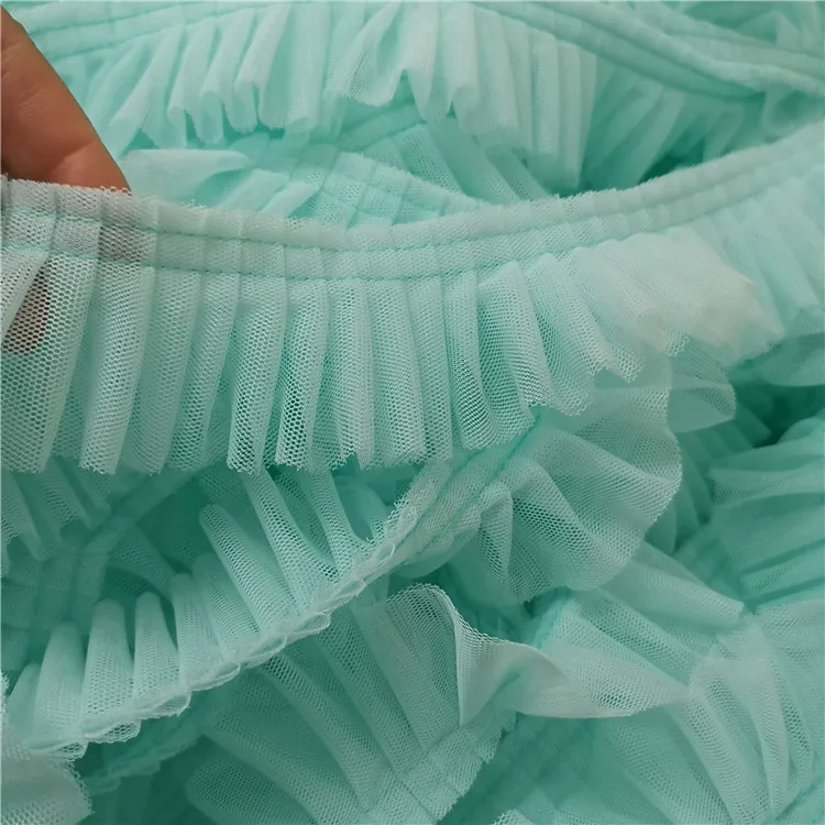 5 см широкие двухслойные 3D плиссированные сетчатые кружевные ткани с оборкой, вышитый воротник, лента, швейная одежда, юбка, комбинированный Материал