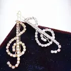 Женские Элегантные классические заколки для волос в форме скрипичного ключа, роскошные украшения из блестящих страз, заколки для волос, украшения для вечеринок