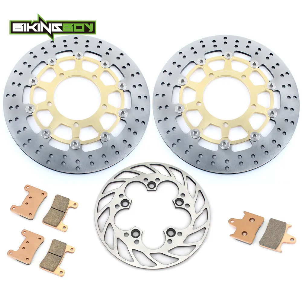 BIKINGBOY Front Rear Brake Discs Rotors Disks Pads for Suzuki GSXR GSX-R 1000 05 06 K5 K6 2005 2006 Motorcycle Replacement Set | Автомобили