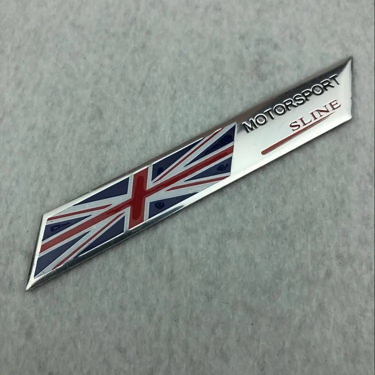 UK 10 шт., Франция, Италия, Великобритания, США, Германия, флаг Мотоспорт, длинный ромб, тонкая алюминиевая этикетка-эмблема, хромированная Автомобильная наклейка - Цвет: UK