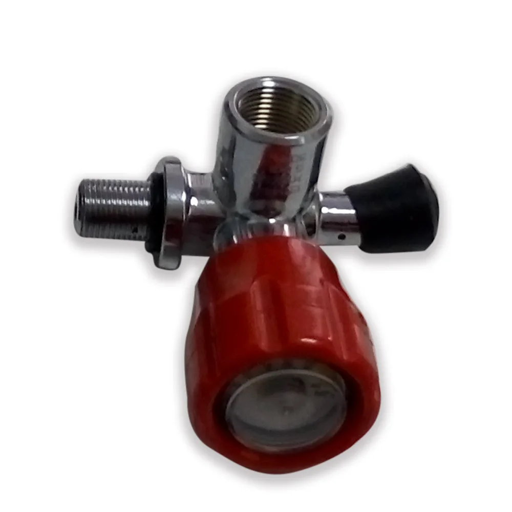 AC911 Pcp Paintball Din Valve Tank ON/OFF Valve With Gauge M18*1.5 Male G5/8 Female 4500psi For High Pressure Cylinder/CF Tank