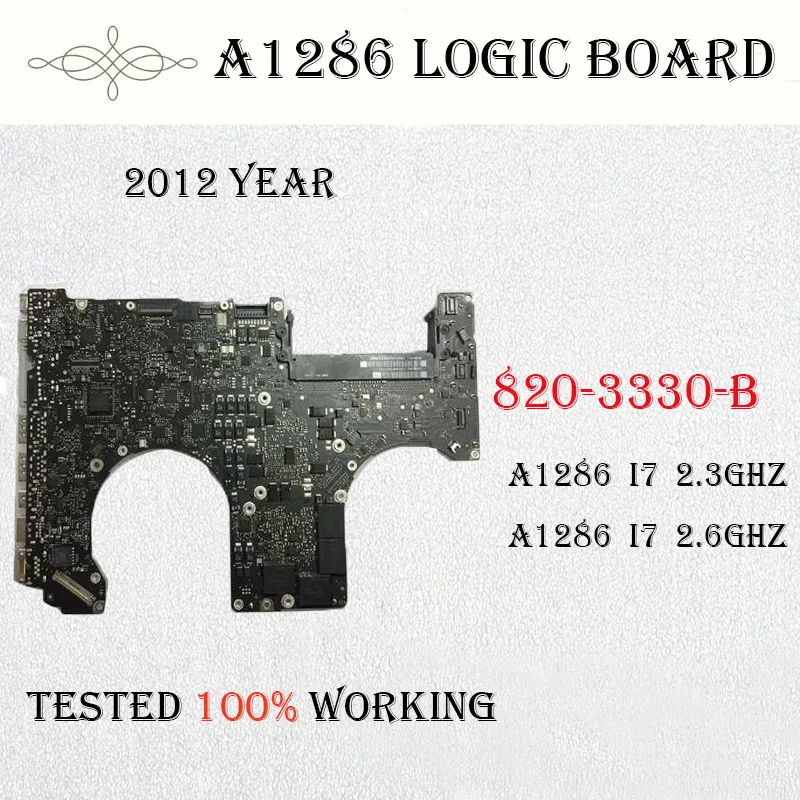 Ноутбук подлинный рабочий A1286 Логическая плата для Macbook Pro материнская 15 &quotMD103 I7 2 3