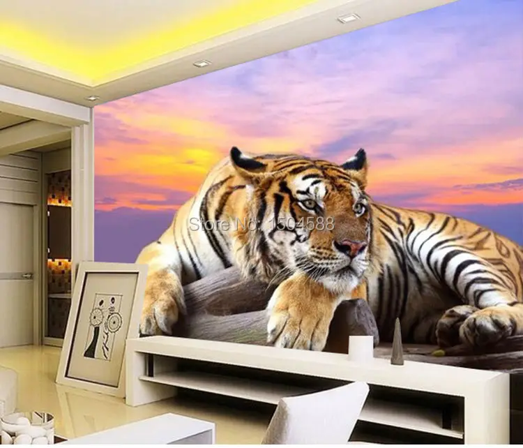 Пользовательские фото 3D фотообои с фигурами тигров стены Бумага для Гостиная диван ТВ фон на стену для домашнего декора анималистический настенный Бумага рулоны Papel де Parede домашний декор
