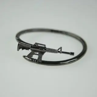 Mcllroy 17,5 см Женский Мужской крутой Pulseira Feminina Стиль Золотые Браслеты Pulseiras нержавеющая сталь винтовой пистолет браслет 4 цвета carters - Окраска металла: black