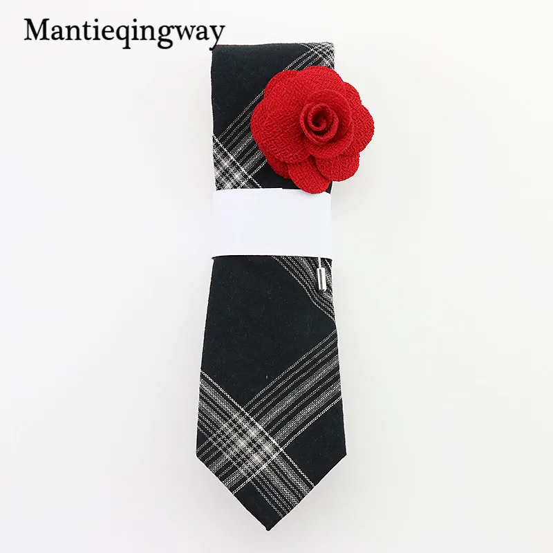Mantieqingway 6 см модные галстуки, тонкие галстуки, черные узкие галстуки, хлопковые галстуки для мужчин, свадебные деловые полосатые и клетчатые галстуки-бабочки - Цвет: 045