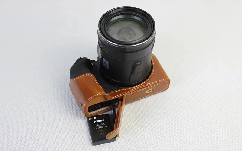 Чехол накладка из ПУ кожи для камеры Nikon Coolpix P900s P900 кофейного/черного/коричневого