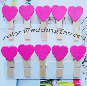 Бесплатная доставка 100 шт красочные мини деревянные зажимы для сердца фото