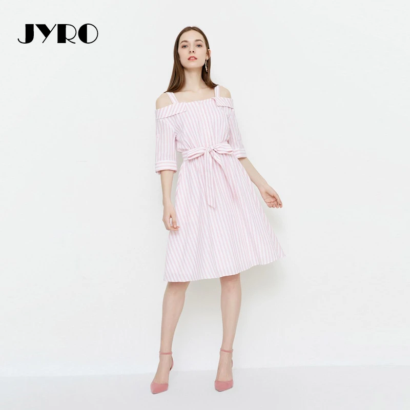 JYRO летнее платье 2018 новый корейский Высокая Талия был тонкий воротник Слинг без
