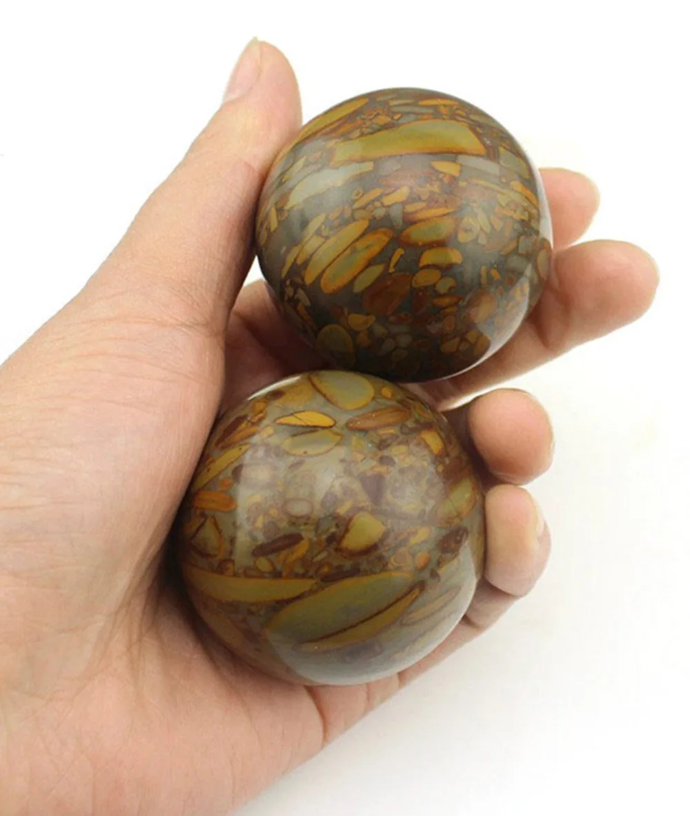 Шарики Baoding из фэн шуй Nuwa Stone 2 дюйма китайские шарики для упражнений на здоровье с