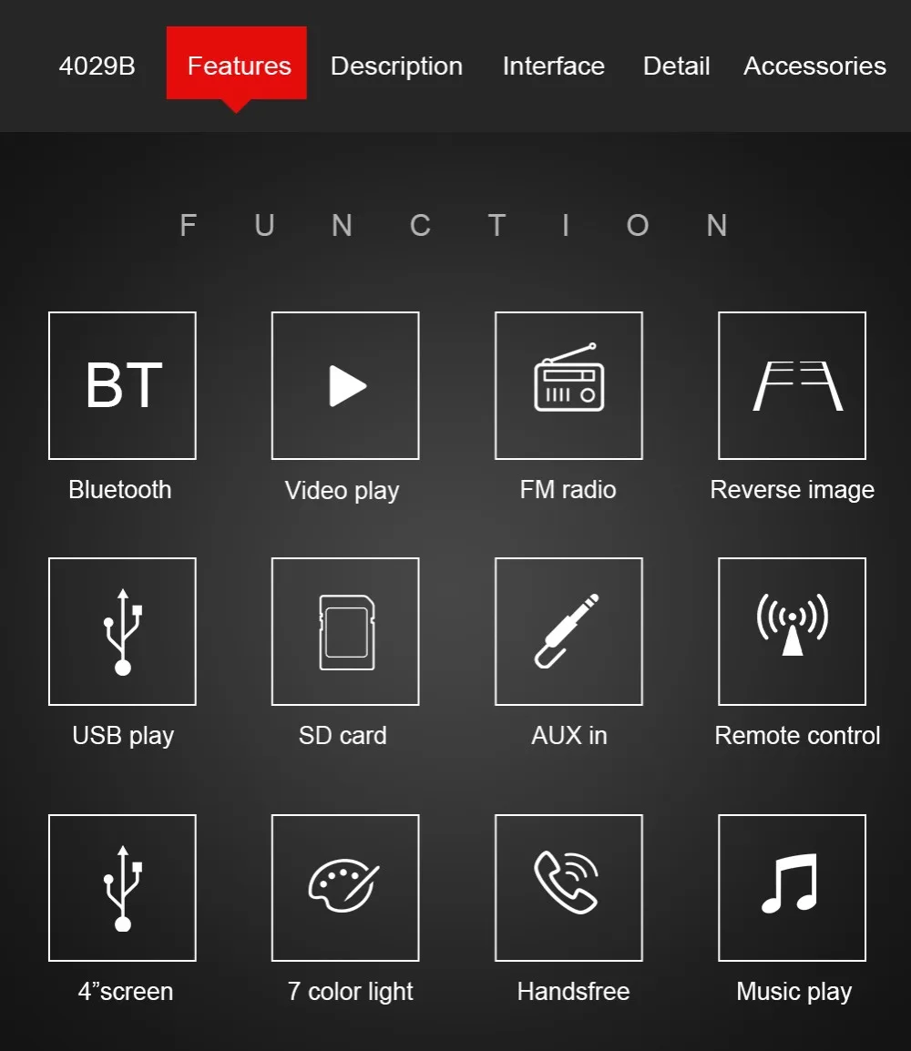 Автомагнитола, стерео, MP5, FM, AUX, музыка, автомобильный аудио, Multidia, 1Din, Bluetooth, громкая связь, вызов, авто радио, USB, TF, 4 дюйма, камера заднего изображения