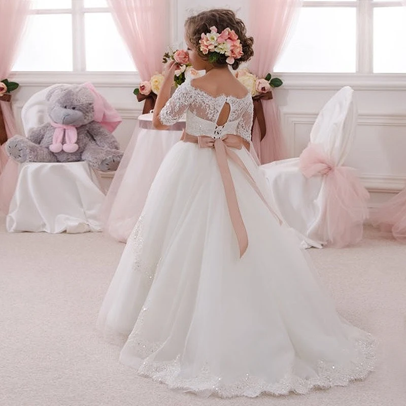 Детское платье с блестками и открытыми плечами на шнуровке | Детская одежда обувь