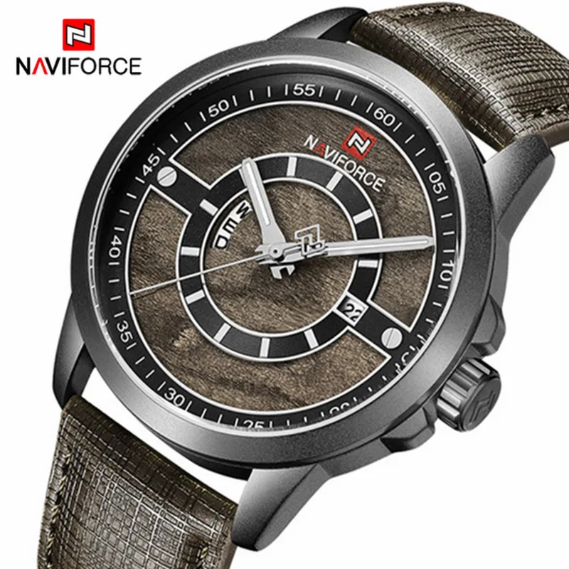 Black Black NAVIFORCE мужские s часы Лидирующий бренд роскошные золотые часы мужские кожаный ремешок аналог дата Кварцевые водонепроницаемые часы мужские Relogio Masculino - Цвет: Black Black