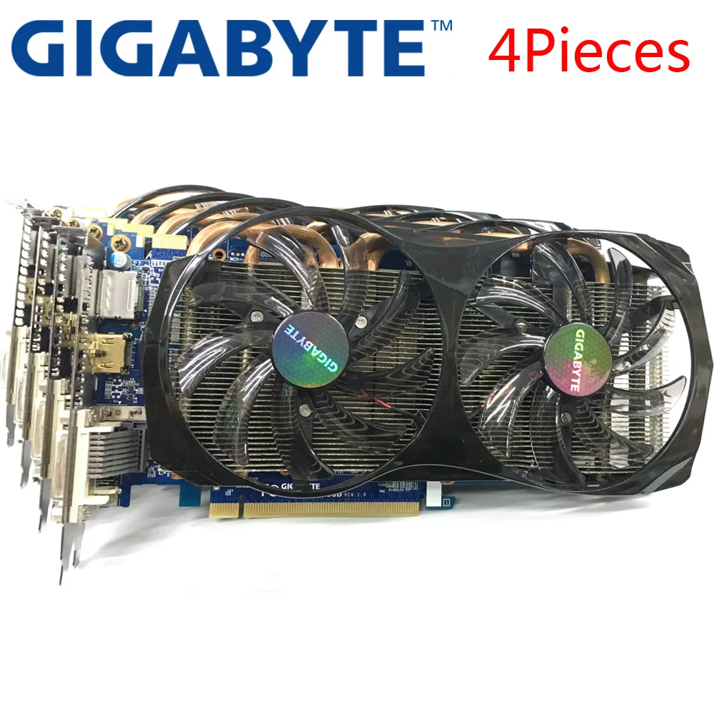 Видеокарта GIGABYTE 4 шт. GTX660 2 Гб 192Bit GDDR5 видеокарты для nVIDIA Geforce GTX 660 б/у карты VGA выше GTX 750 TI